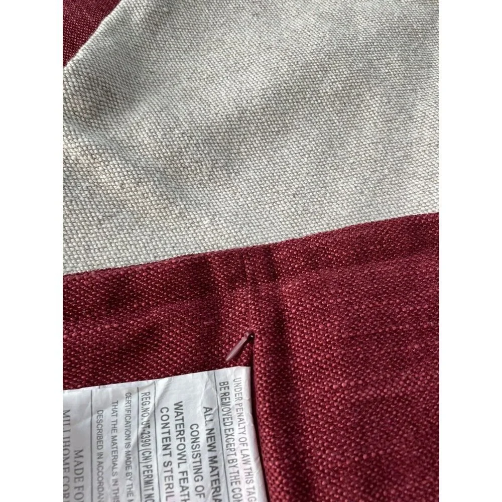 Set Of Three Throw Pillow Case Maroon Beige Tommy Hilfiger Square